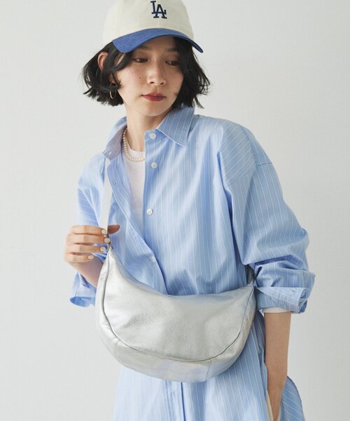 ソフトレザーラウンドショルダーバッグ[silver](CE-1470-WEB