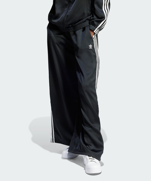 サテン ワイドレッグ トラックパンツ / バギーパンツ / アディダス