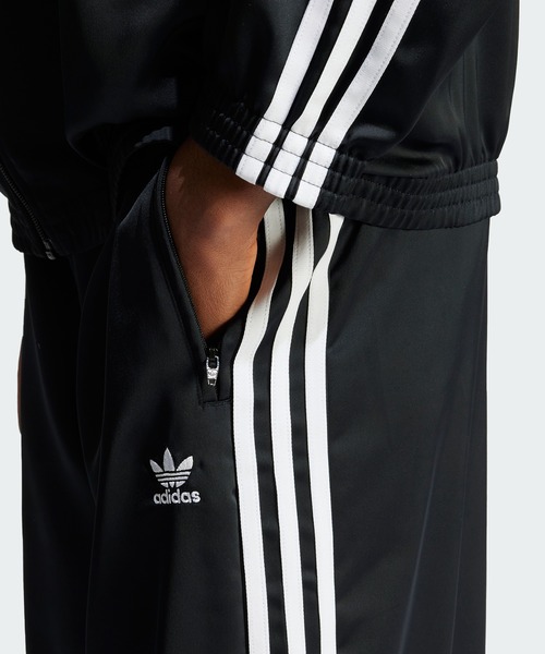 サテン ワイドレッグ トラックパンツ / バギーパンツ / アディダス