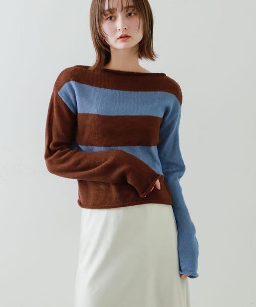 セール】『別注』さらさ×SENSE OF PLACE モヘアライクワイドボーダー