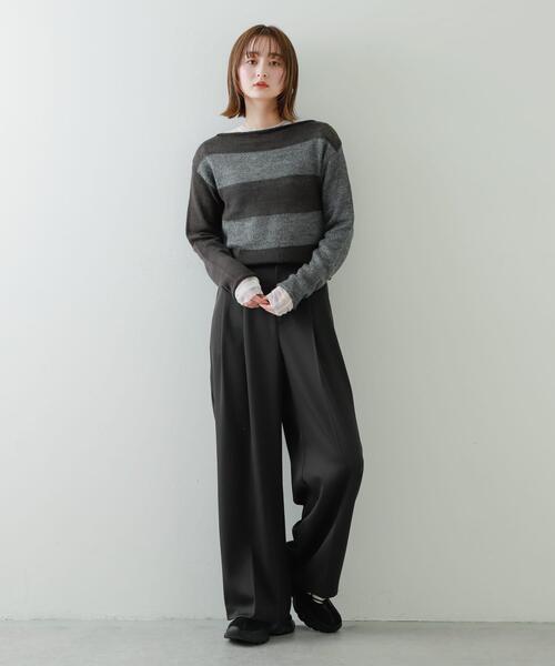 セール】『別注』さらさ×SENSE OF PLACE モヘアライクワイドボーダー