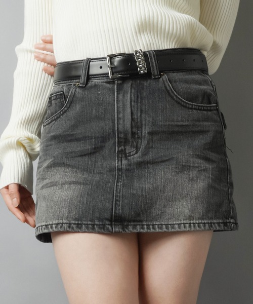 毎日使える王道デザイン☆【2サイズ展開】デニムタイトミニスカート
