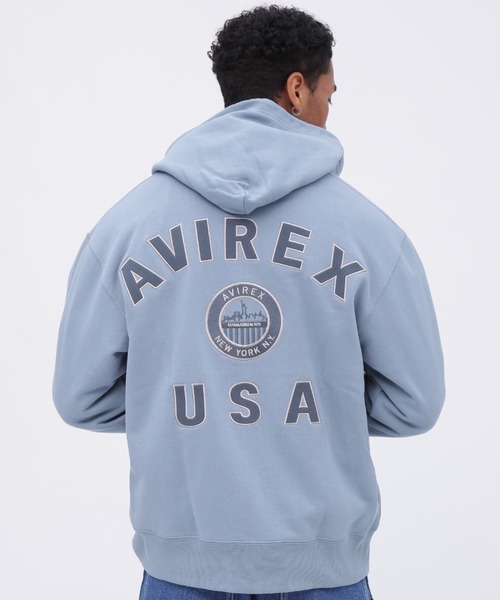 AVIREX（アヴィレックス）の「VARSITY LOGO ZIP SWEAT PARKA NYC