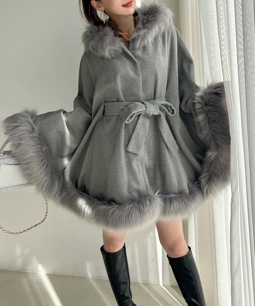 ZOZO限定】フードファーケープコート（その他アウター）｜ROYAL PARTY