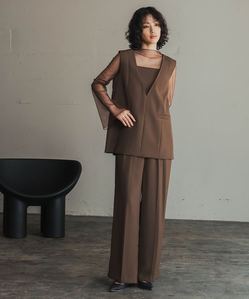 セール】[低身長/大きいサイズあり]パンツドレス セパレート