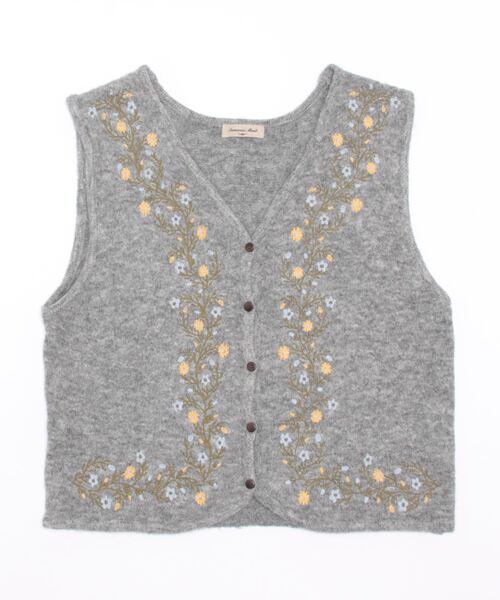 Samansa Mos2（サマンサ モスモス）の「花柄刺繍ニットベスト（ベスト