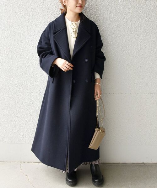 未使用級✨ハイク 2024 ウールショップコート ネイビー XXL ロング