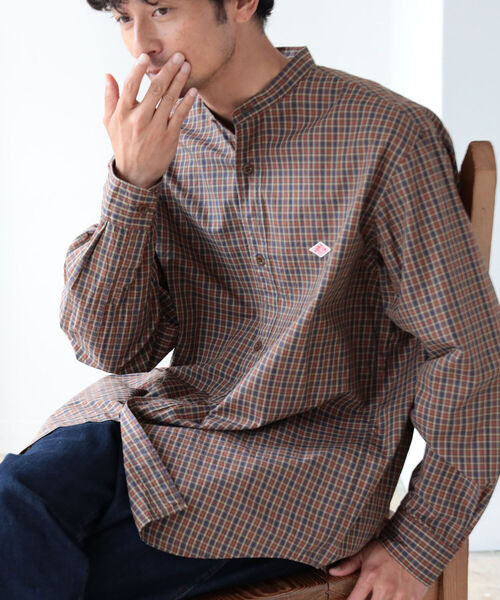 DANTON（ダントン）の「DANTON / チェック バンドカラー シャツ