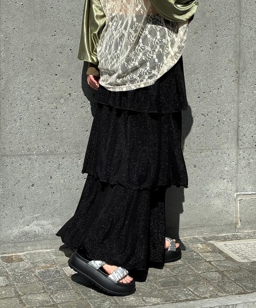 ラメカットティアードスカート（スカート）｜CIAOPANIC（チャオ