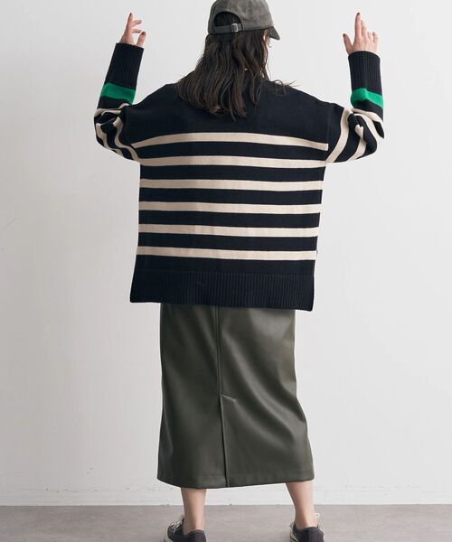 美品 Editt by YECCA VECCA フェイクレザーレイヤードブルゾン