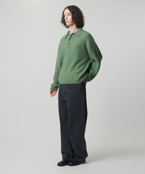 コットン ナイロン カールヤーン ポロシャツ（ニット/セーター