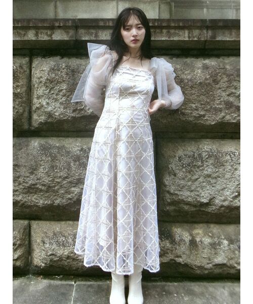 dazzlin（ダズリン）の「レースリボンオフショルドレス（ワンピース