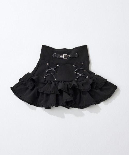 セール】ハウスダストコラボ レースアップフリルミニスカート