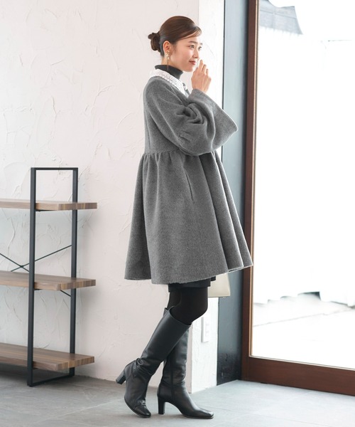 セール】レース襟 付き ウールコート ｜ アウター / コート / ロング