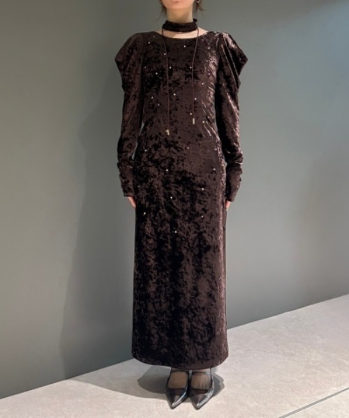 パールグロウベロアドレス / pearl glow velour dress（ドレス