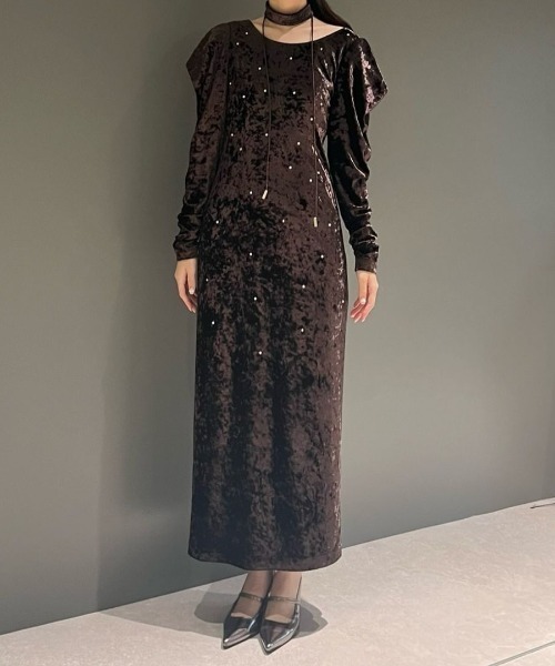 パールグロウベロアドレス / pearl glow velour dress（ドレス