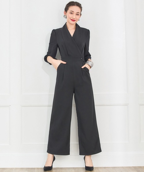 セール】ジャンプスーツ パンツドレス シフォン S M L パーティー 結婚