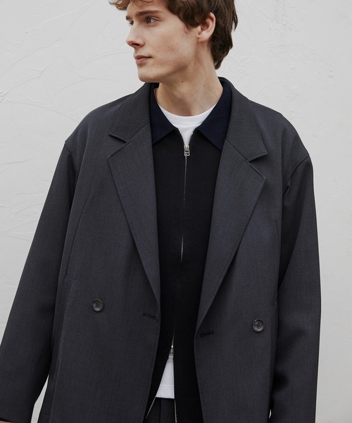セットアップ対応〉AQUA WOOLカルゼダブルジャケット /テーラード