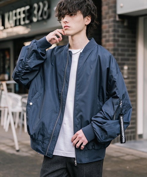 ロ*員様 belvet Faded MA-1 Bomber Jacket ブルー Faded MA-1 Bomber