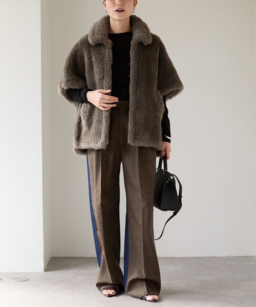 TICCA (ティッカ)＞ウールファーポンチョ✨新品タグ付き TICCA