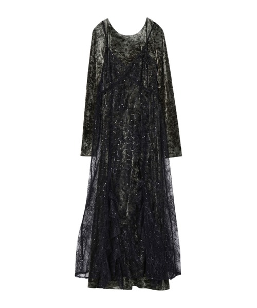 スパークルレースベロアドレス / sparkle lace velour dress（ドレス