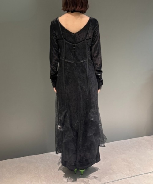 スパークルレースベロアドレス / sparkle lace velour dress（ドレス