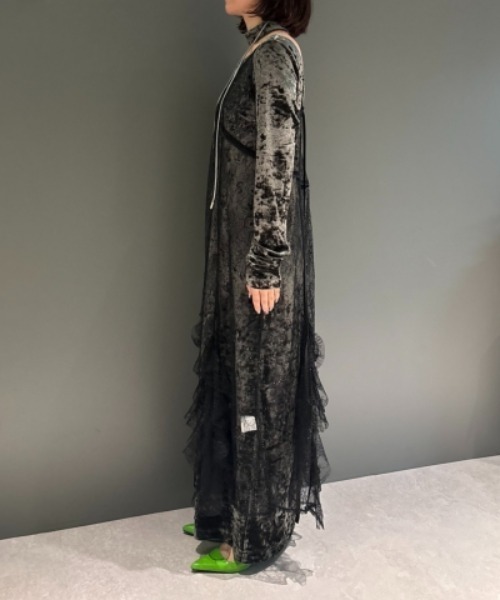 スパークルレースベロアドレス / sparkle lace velour dress（ドレス