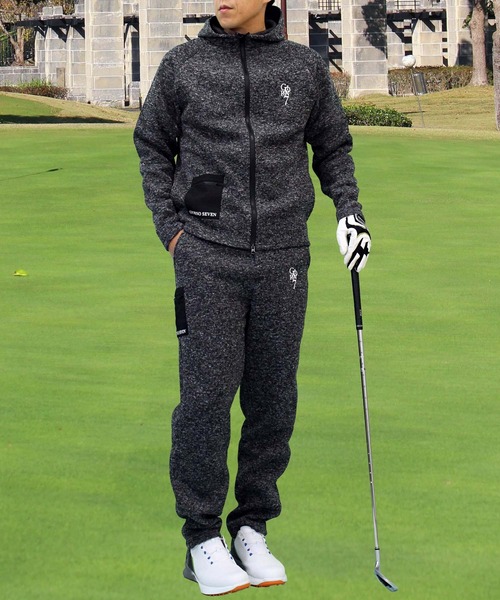 セール】ゴルフウェア 上下セットアップ ニットフリース ジップ