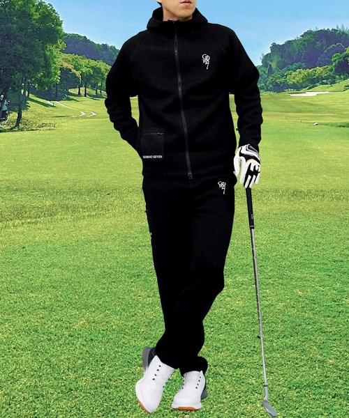 セール】ゴルフウェア 上下セットアップ ニットフリース ジップ