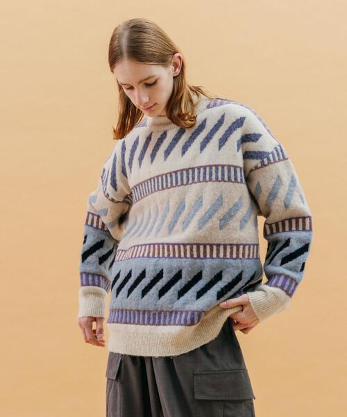 CITEN（シテン）の「＜CITEN＞ ジャカード クルーネック ニット
