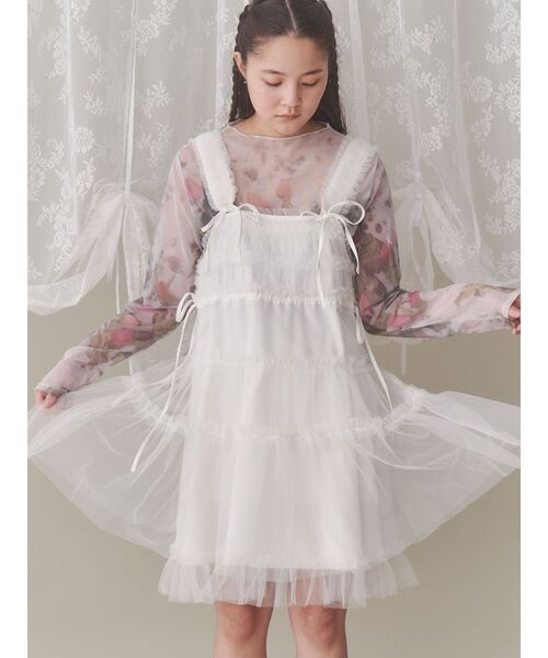 チュールコルセットミニワンピース（ワンピース）｜merry jenny
