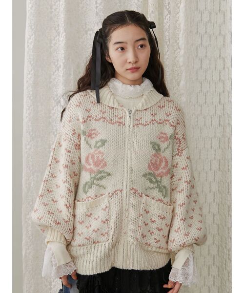 merry jenny（メリージェニー）の「roseカウチンニット（カーディガン