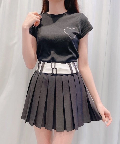lilLilly（リルリリー）の「ダブルベルトプリーツスカート（スカート