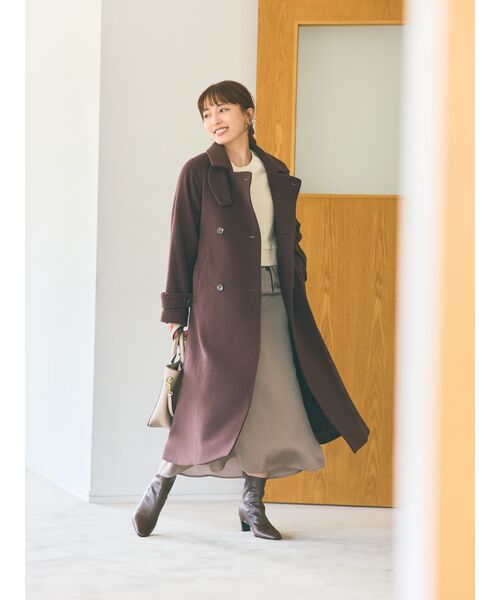 COHINA（コヒナ）の「2wayカラーバックフレアウールコート【低身長