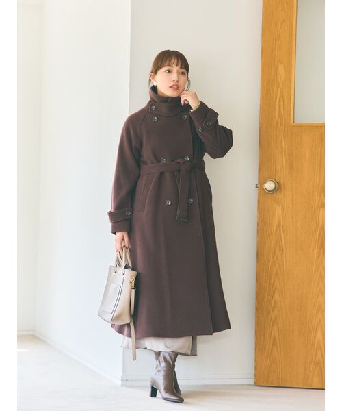 COHINA（コヒナ）の「2wayカラーバックフレアウールコート【低身長