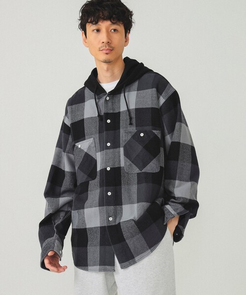 BEAMS（ビームス）の「フード チェック ネルシャツ（シャツ/ブラウス