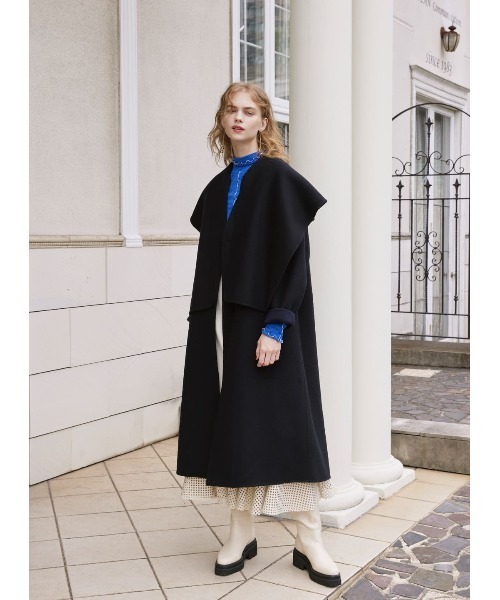 COEL（コエル）の「ストール付きリバーコート（ノーカラーコート