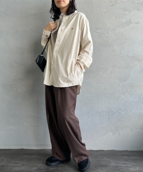 DANTON/ダントン] コットンフランネル バンドカラーシャツ（シャツ