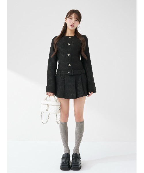 Darich（ダーリッチ）の「ボックスプリーツツイードミニワンピース