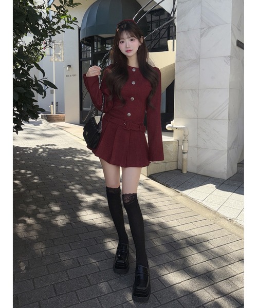 Darich（ダーリッチ）の「ボックスプリーツツイードミニワンピース