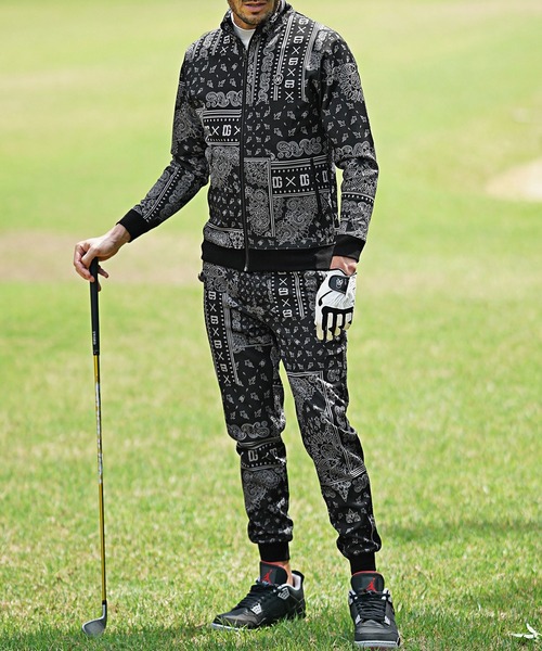 DIVINER GOLF】ゴルフ セットアップ メンズ ペイズリー柄 スタンド