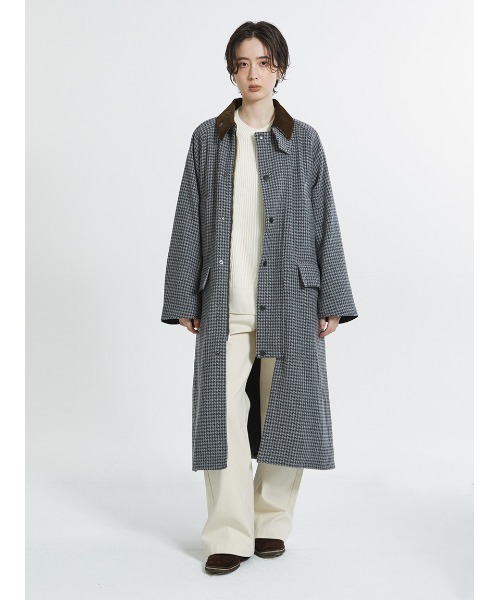 SNOWDON / スノードン】ウール チェック ロング コート'Japan