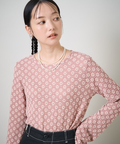 FREAK'S STORE（フリークスストア）の「フラワーストレッチレースロンT