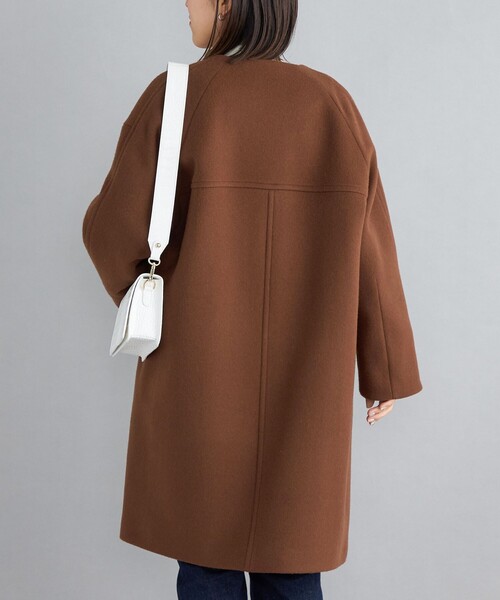 SHIPS（シップス）の「SUPER140 ノーカラー コクーン コート◇（ノー