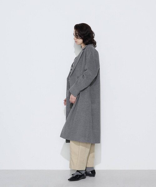 セール】リサイクルアンゴラウール ロングチェスターコート