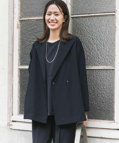 ダブルクロスショートコート｜オフィスカジュアル/フォーマル