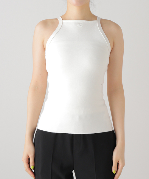 セール】【COURREGES/クレージュ】NECKLINE MILANO KNIT タンクトップ