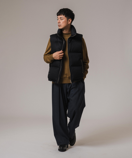 ウール/シルク/カシミヤ MIX クリスタル モックネックニット（ニット