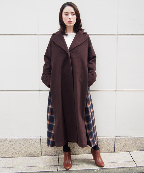 PICCIN（ピッチン）の「チェック切り替えロングコート（チェスター