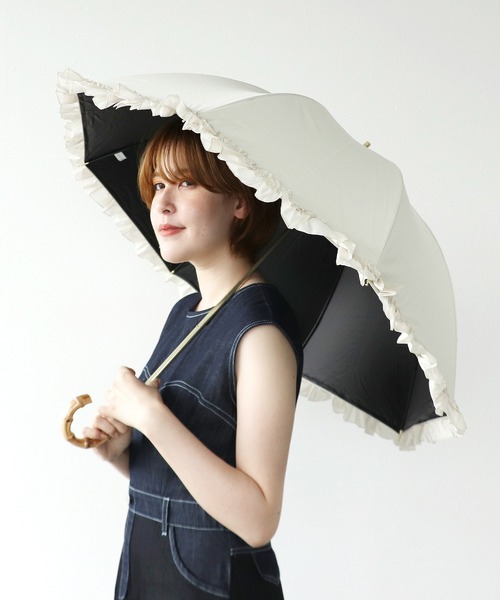 pink trick / ピンクトリック】フリル完全遮光長傘(晴雨兼用)（長傘